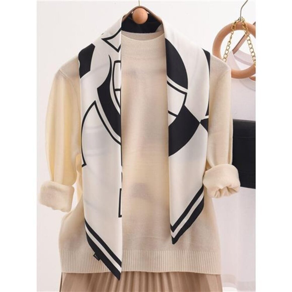 Square Flower Silk Scarf
